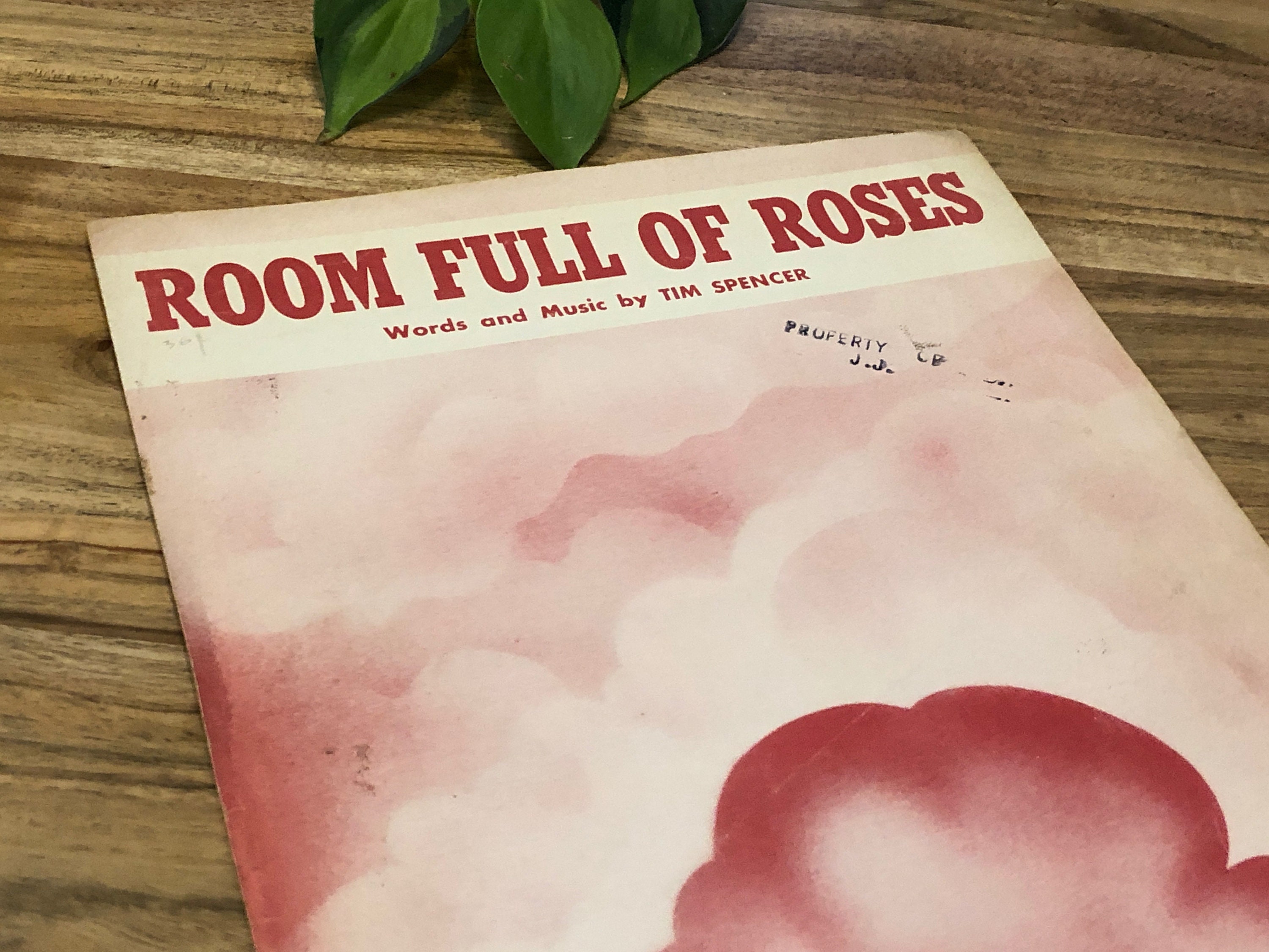 Room Full of Roses Song 1949 Vintage Sheet Music Piano Book Etsy