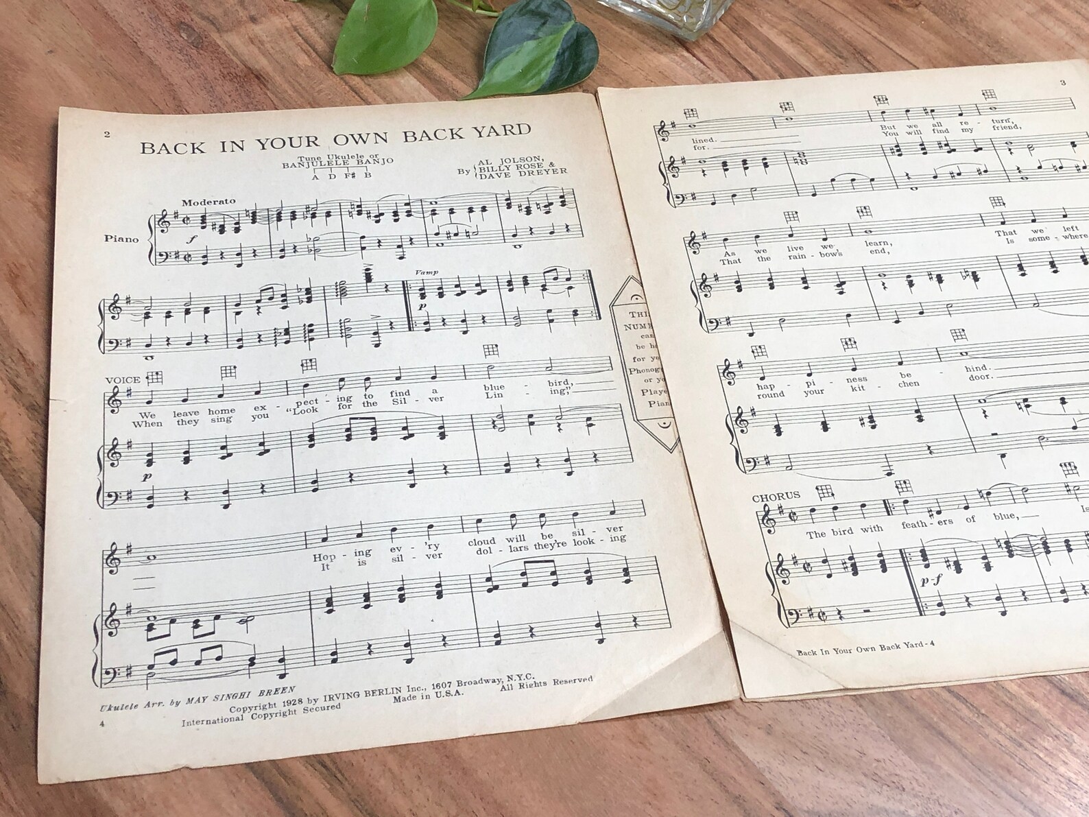 Back in Your Own Back Yard Song 1928 by Irving Berlin Jackie Etsy