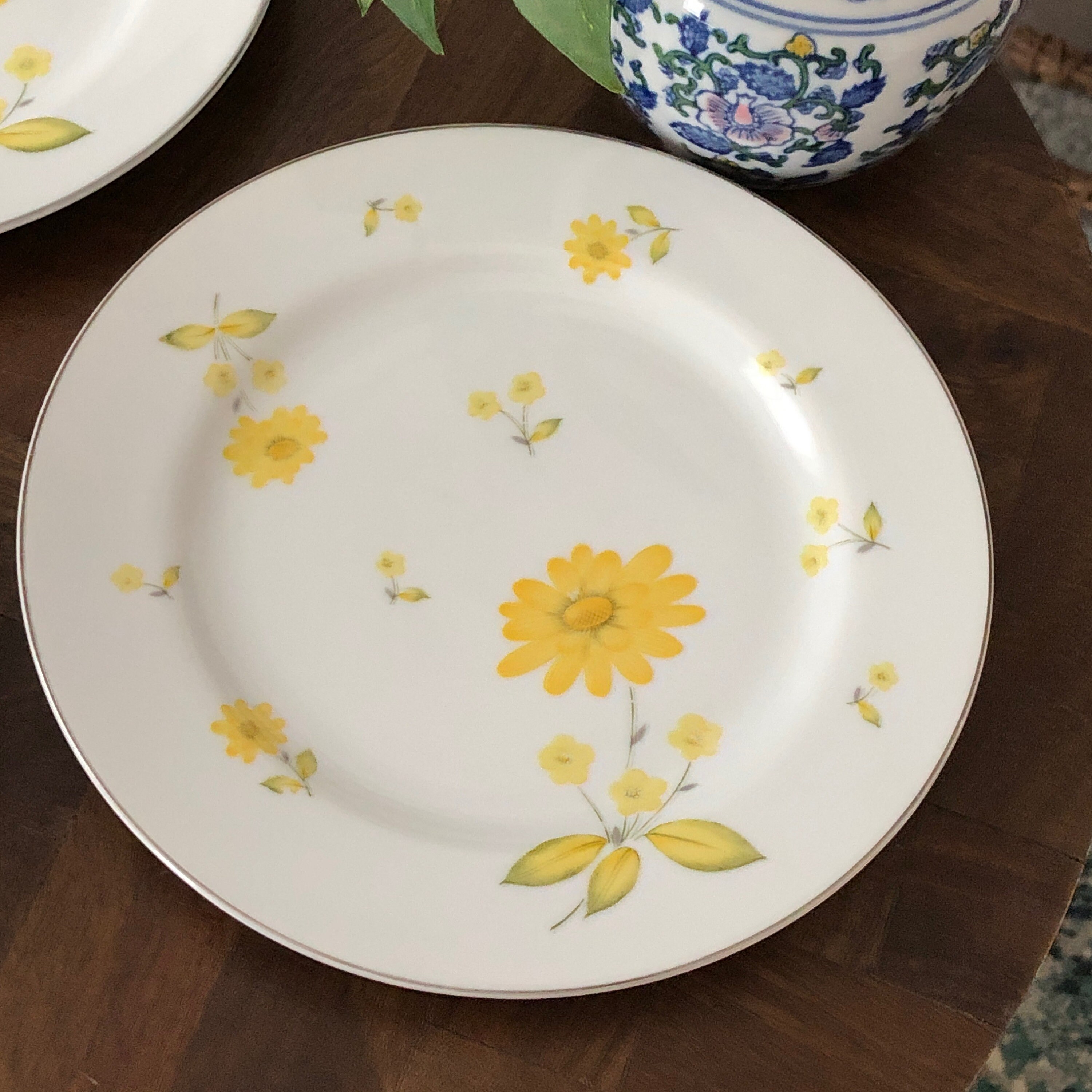 Daisy Plates Set of 3 White Yellow Plates Sunshine Sheffield Etsy