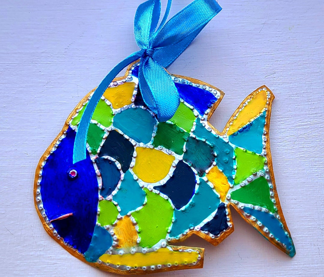 Mexican Tin Ornament Fish Ornament S13 Handmade by Artist Etsy