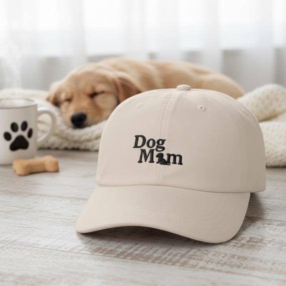 Embroidered Dog Mom Cap, Pet Lover Mom, Fur Mama Unstructured Gift Hat For Her,