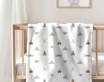 Manta de bebé con mariposas y libélula, manta neutra para niña, manta polar, ropa de cama con mariposas para bebé, regalo para niña recién nacida