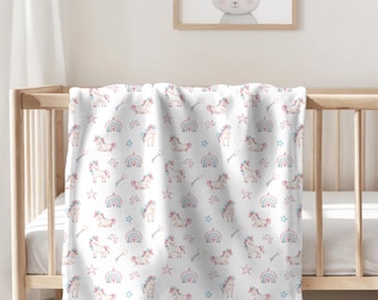 Manta de unicornio para bebé, manta de arcoíris pastel, decoración mágica para habitación infantil, regalo para niña recién nacida, manta suave para bebé.