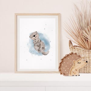 Cartel Nutria | A4 | Póster infantil, póster para habitación infantil, regalo para bebé, regalo para niña, póster para niño, póster de animales para niños, idea de regalo.