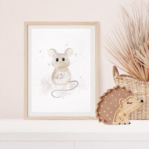Póster Ratón A4 Póster infantil Póster habitación infantil Regalo bebé niña Regalo niño Póster infantil Póster animal Idea regalo