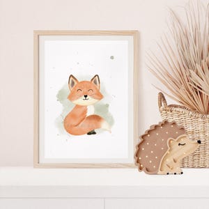 Póster Zorro A4 Póster infantil Póster habitación infantil Regalo bebé niña Regalo niño Póster infantil Póster animal Idea regalo