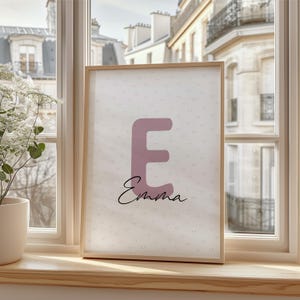 Póster con nombre personalizable | Letra vieja rosa | A4 | Carteles infantiles | Carteles | Habitación infantil | Bebé | Niña Niño Niños | idea de regalo