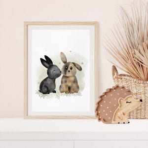 Póster Conejo A4 Póster infantil Póster Habitación infantil Regalo bebé Regalo niña Póster niño Póster Animal infantil Idea regalo