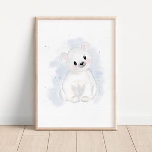 Póster oso polar | invierno | A4 | Ártico | mar | Póster infantil habitación infantil bebé niña niño niños cartel de animales idea de regalo