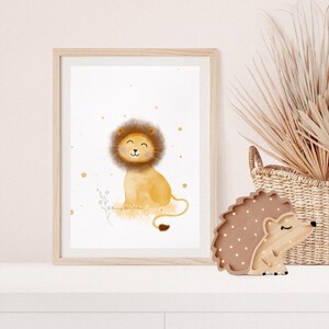 Póster León A4 Póster infantil Póster habitación infantil Regalo bebé niña Regalo niño Póster infantil Póster animal Idea regalo