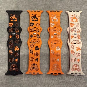 Mickey Mouse Not So Scary Halloween Party Inspired Engraved Silicone Apple Watch Band For All Apple Watch Series