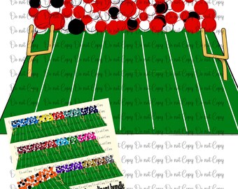 Football field/stadium clipart bundle 15 included- 300 DPI Digital File