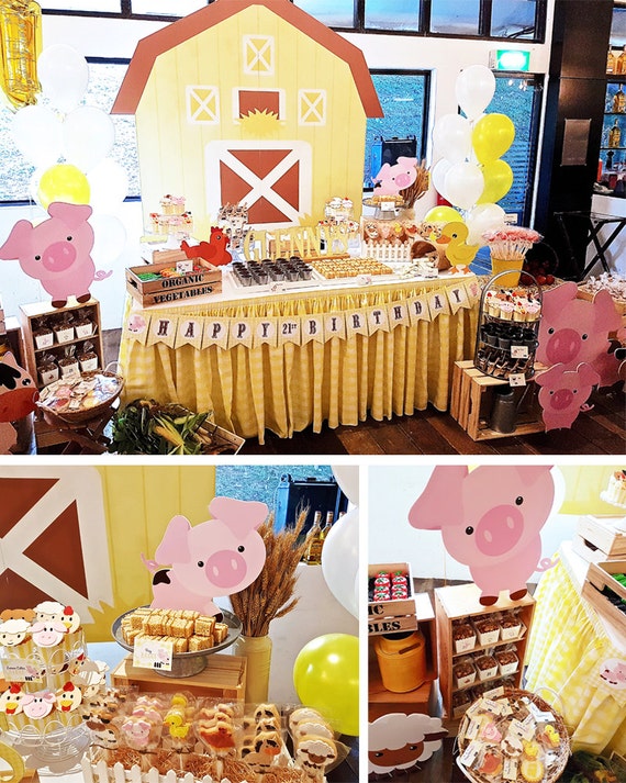 Digital Files Farm Party Decorations Barn Animals Birthday Etsy