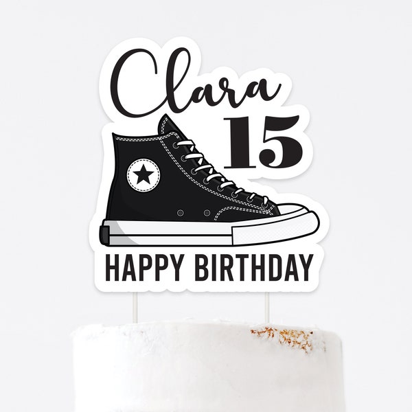 Converse Cake Topper, Teen Birthday Cake Topper, Converse theme, Birthday Centerpiece, approx. 7(height) x 6.6(width) inches