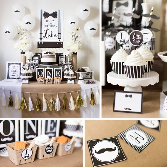 DIGITAL FILES Mustache Party Decorations, Mustache Birthday, Mustache Bash, Mustache Party, Little Man Birthday, First Birthday Theme Il_570xn