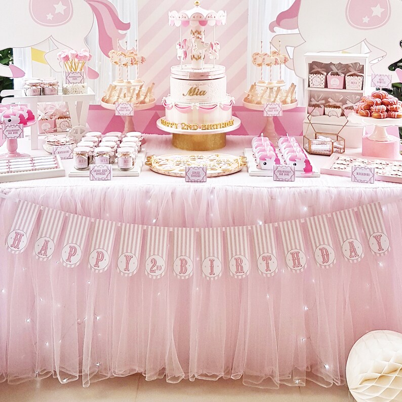Cute Carousel Horse Dessert Table Backdrop Carousel Large Scale Backdrop DIGITAL FILES Carousel Party Backdrop