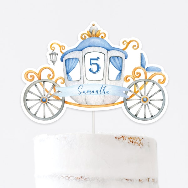 Princess Carriage Cake Topper, Princess Birthday Cake Topper, Cinderella theme, Centerpiece, approx. 5.6(height) x 8(width) inches