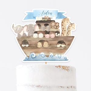 Noahs Ark Cake Topper, Birthday Cake Topper, Its a Boy Cake Topper, Baby Shower Centerpiece, approx. 6.4height x 7.8width inches image 1