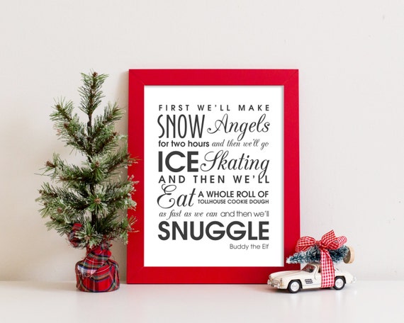 DIGITAL FILE Buddy the Elf Quote Printable art print wall art poster Christmas Holiday decoration decor Instant Download Il_570xn