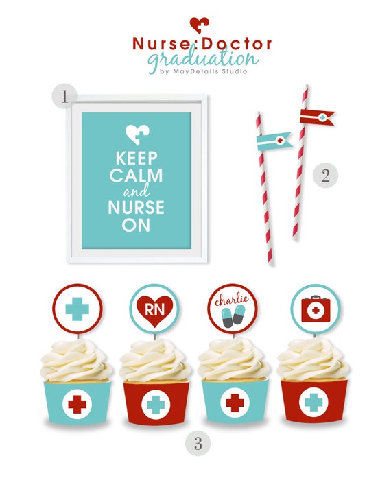 Digital Files Nurse Graduation Party Decorations Nurse Party Kit