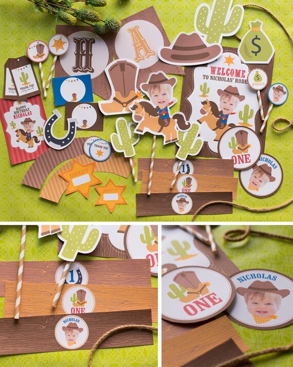 Digital Files Cowboy Birthday Party Decorations Cowboy Party