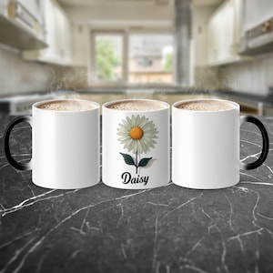 Floral Daisy Mug, Coffee Mug with Daisy Design, Gift for Flower Lovers, Cute Daisy Cup, Unique Floral Mug, Botanical Mug for Tea and Coffee