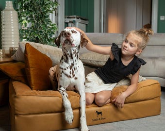 Orthopedic Dog Sofa Bed: Cooling Gel Memory Foam, Faux Leather