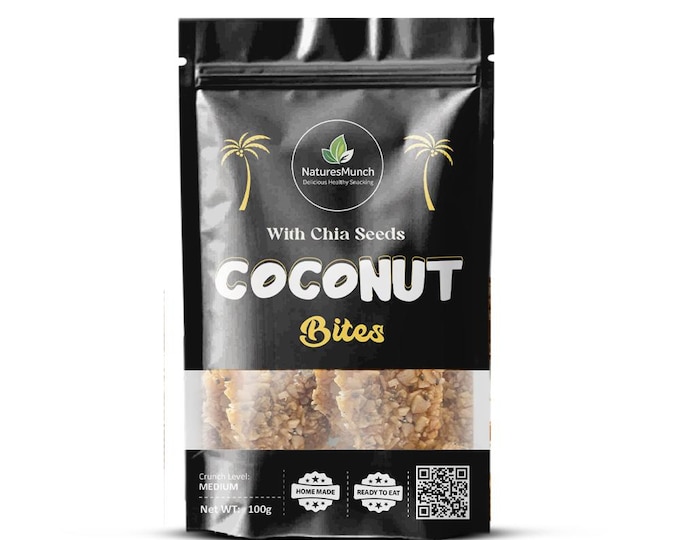 Home-made Coconut Bites  with Chia Seeds