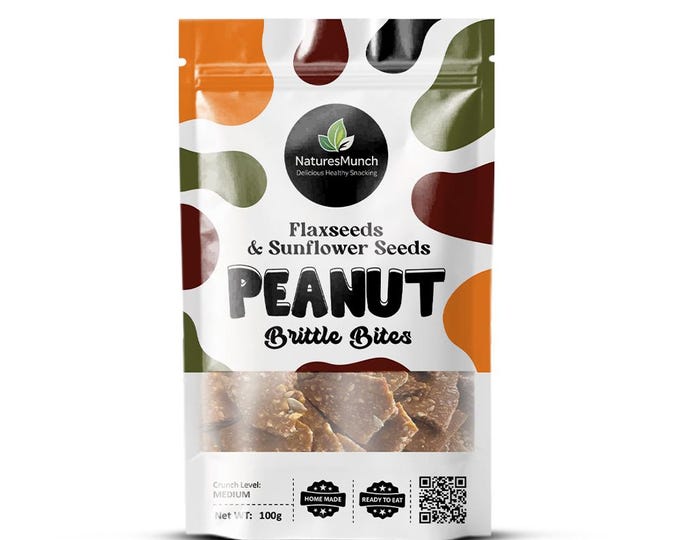 Homemade -Flaxseeds & Sunflower Seeds Peanut Brittle Bites