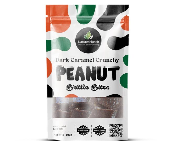 Homemade - Dark Charamel Crunchy Peanut Brittle Bites