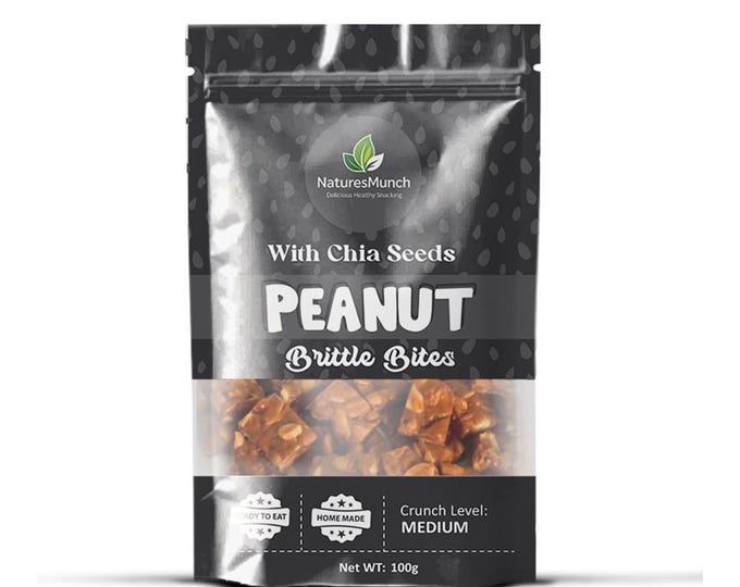 Home-made Peanut Brittle Bites with Chia Seeds