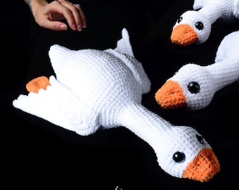 Crochet Goose Plush | White Goose Stuffed Toy | Goose Plushie | Crochet Bird Gift | Goose Nursery Decor