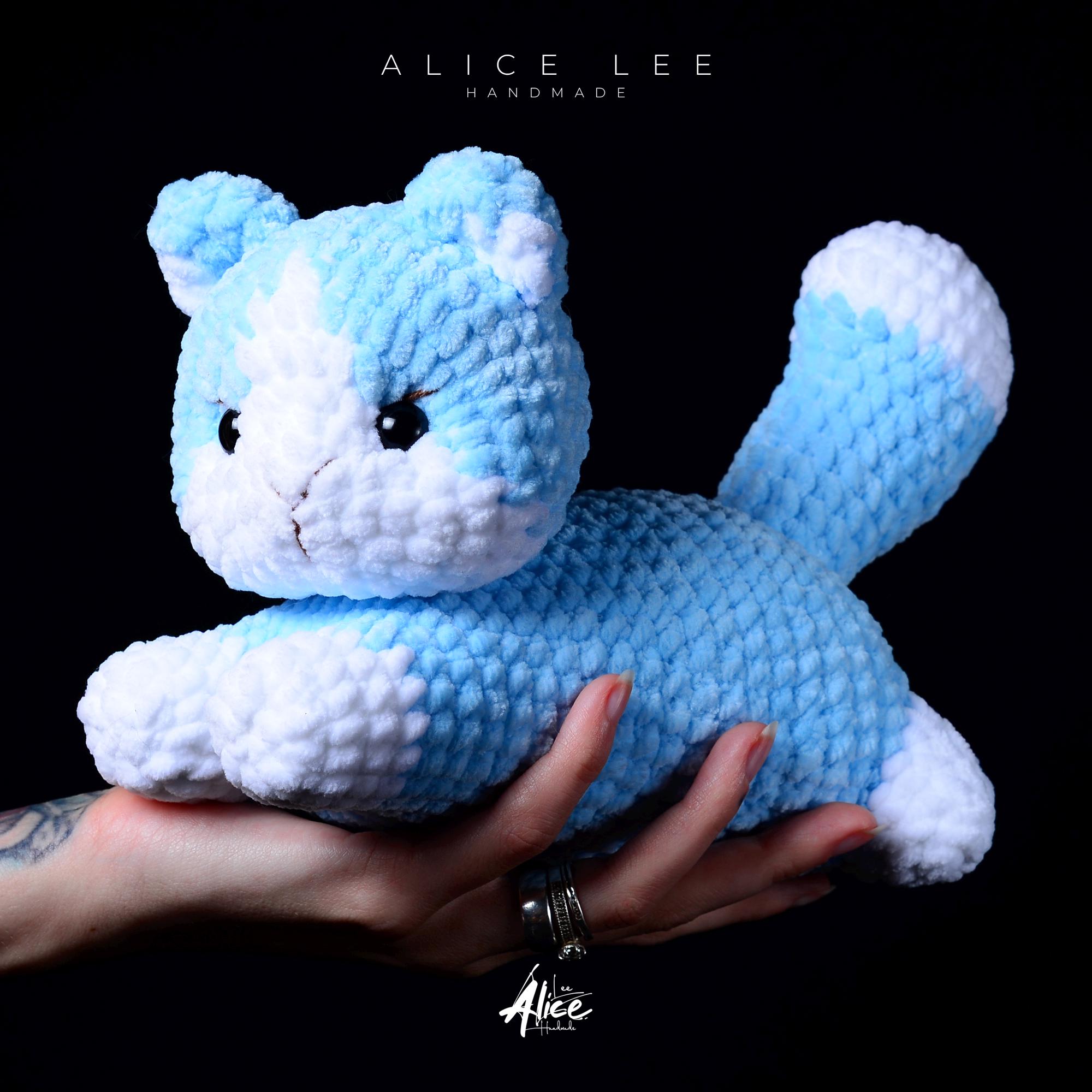 Floppy Crochet Cat Plush: Custom Head Position, Soft Amigurumi Toy - Thumbnail 4