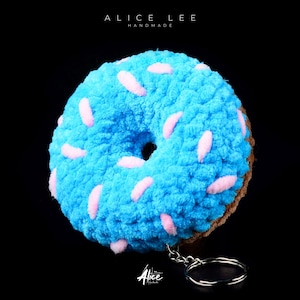Handmade Crochet Donut Keychain: Colorful Bag Charm