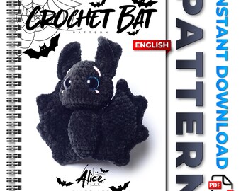 Bat Crochet Pattern | Halloween Amigurumi PDF | Plushie Bat Tutorial | Instant Download