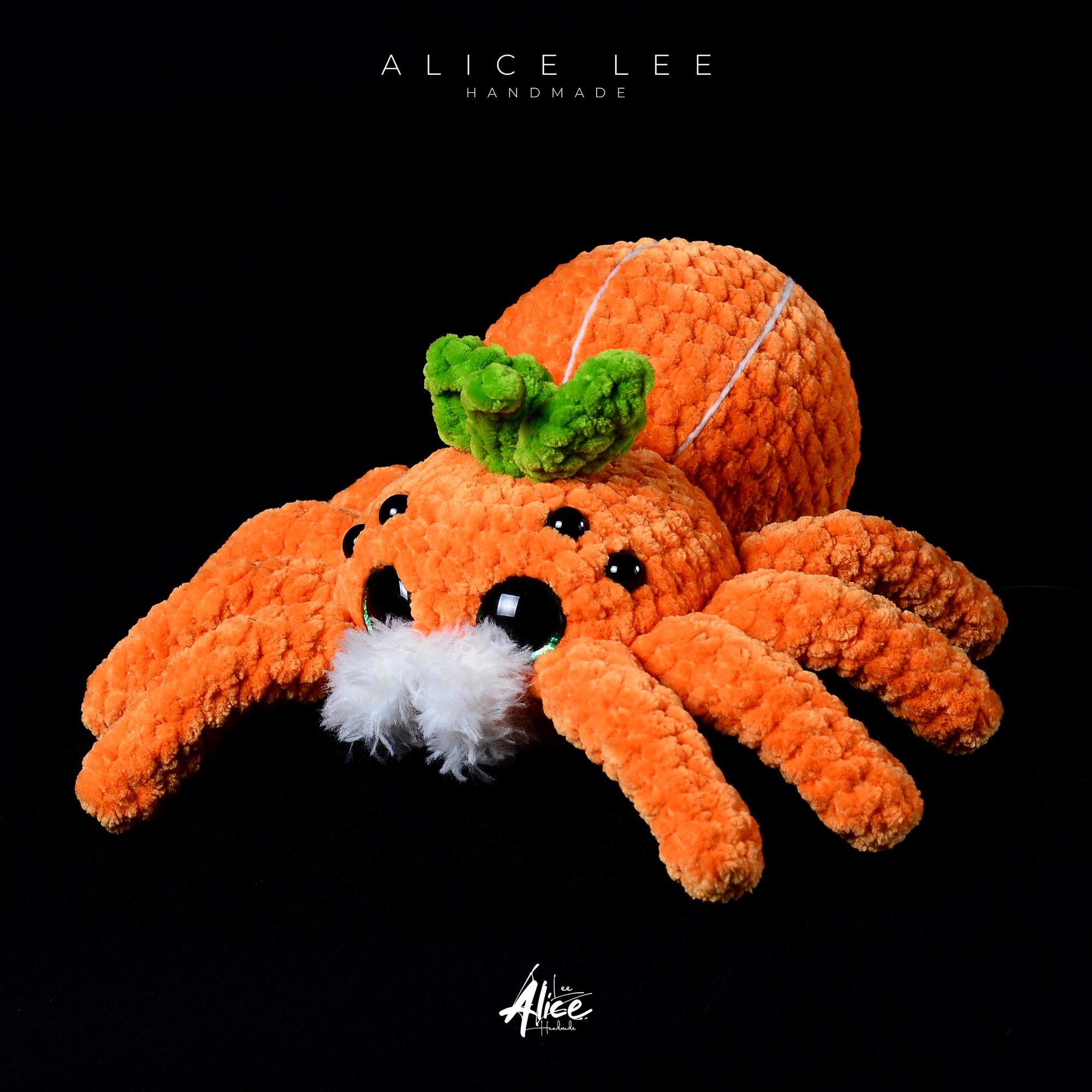 Crochet Plush Spider: Handmade Orange Amigurumi Stuffed Animal - Thumbnail 7