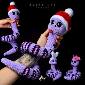 Handmade Crochet Snake Plush Toy: Personalized Amigurumi Gift