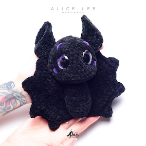 Handmade Plush Bat Amigurumi: Kawaii Gothic Stuffed Animal