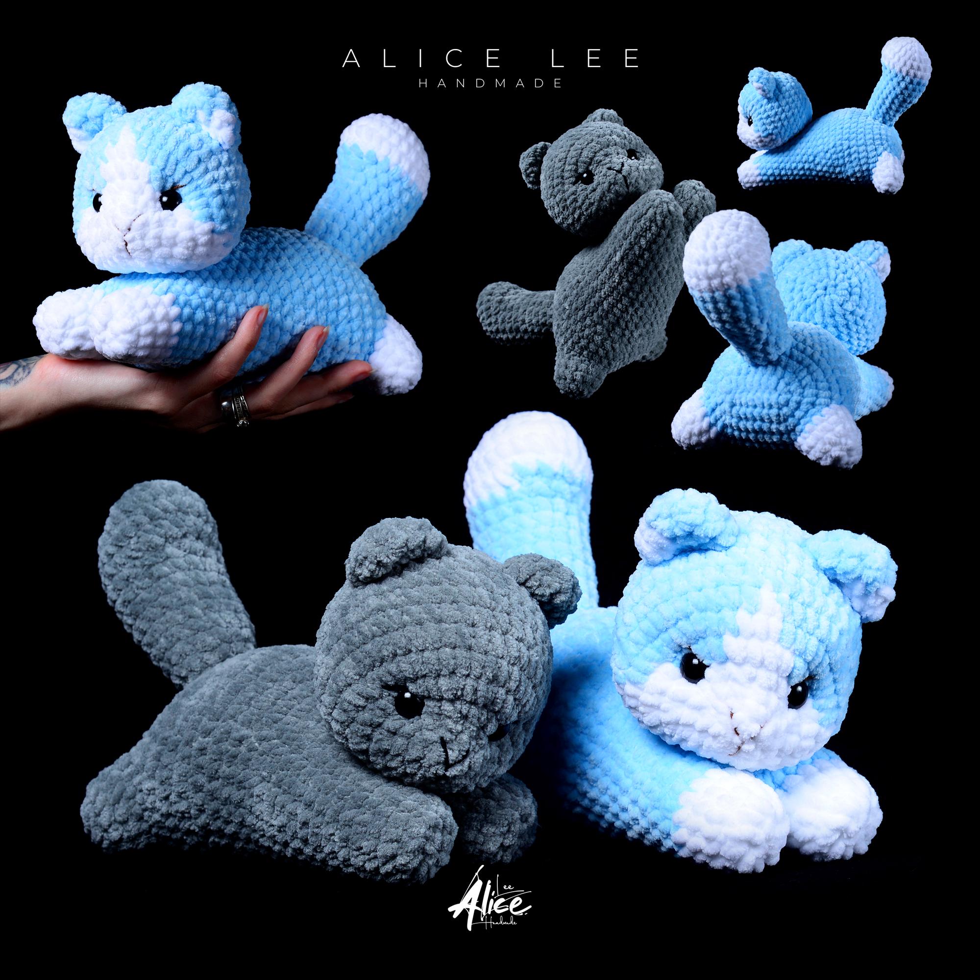 Floppy Crochet Cat Plush: Custom Head Position, Soft Amigurumi Toy - Thumbnail 2