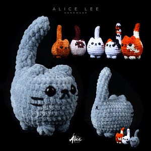 Handmade Crochet Cat Plushie – Soft Amigurumi Kitty, Chubby Stuffed Animal