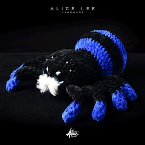 Crochet spider plush toy – amigurumi spider stuffed animal – handmade plushie gift for kids, Halloween decor, soft spider toy