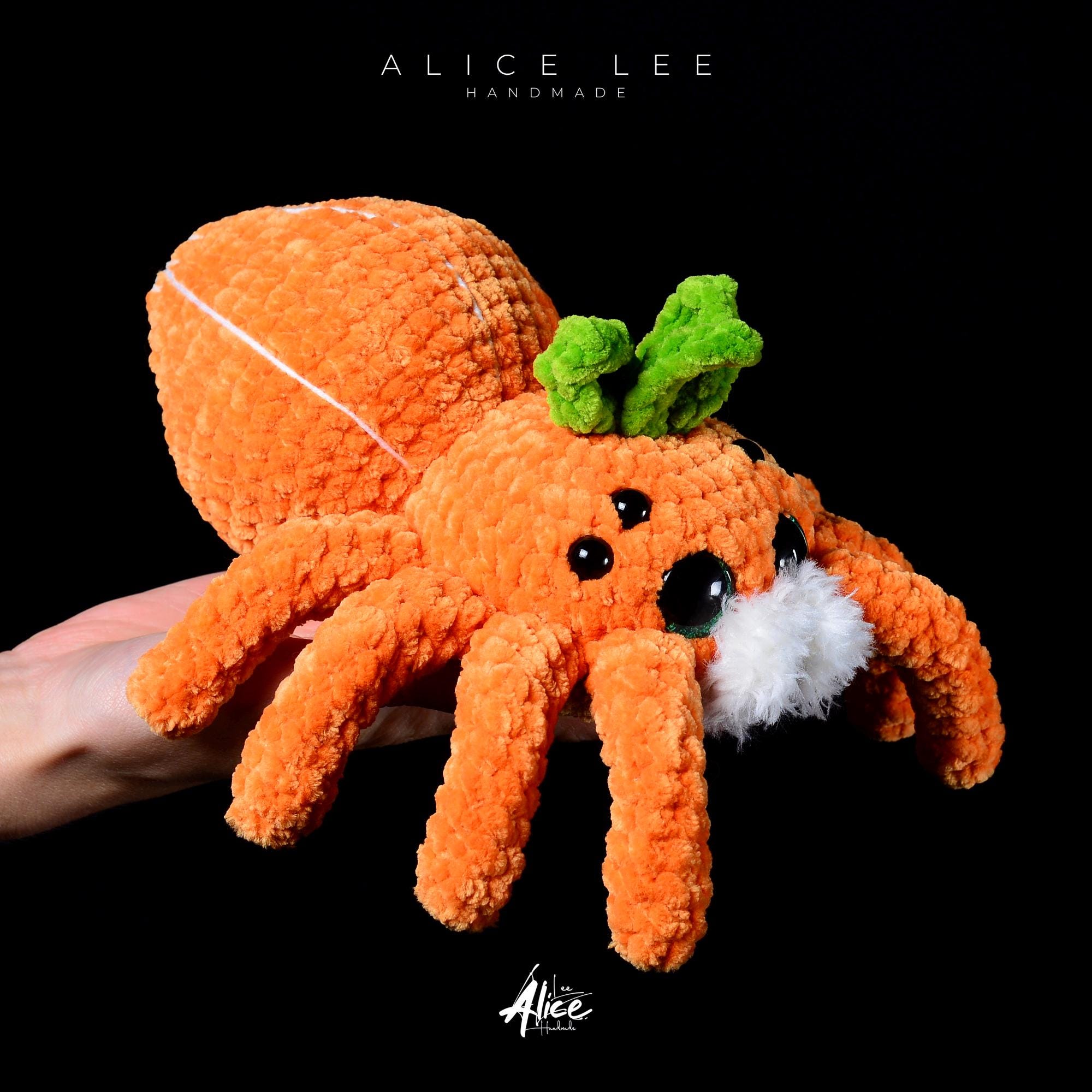 Crochet Plush Spider: Handmade Orange Amigurumi Stuffed Animal - Thumbnail 5