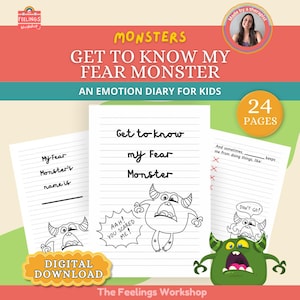 Kids Fear Management Journal. Printable pages for emotional management.