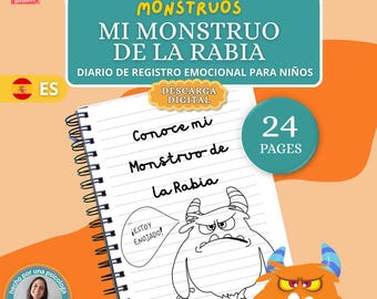Anger Monster Journal for Kids, Emotional Learning (PDF Pattern)