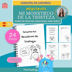 Diario de Emociones del Monstruo de la Tristeza para niños: autorregulación y compasión