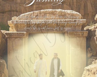 Domingo de Resurrección - Lucas 24:4b-5b - Arte Moderno