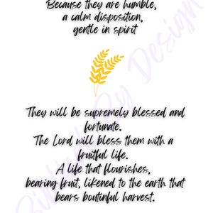 Ewangelia Mateusza 5:5 Błogosławieni cisi - Farmhouse Art