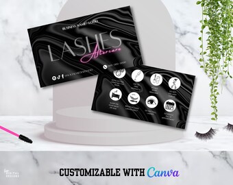 Modello modificabile per la cura delle ciglia: Canva Printable (3,5 x 2 pollici)