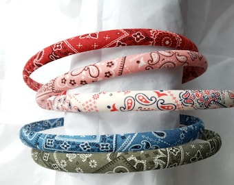 Bandana fabric alice hair head band 1 cm wide