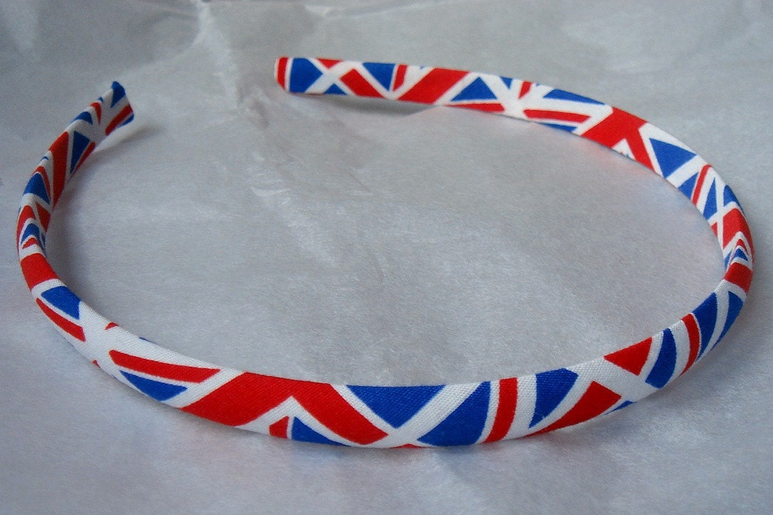 Union jack headband British flag skinny head band world cup Etsy